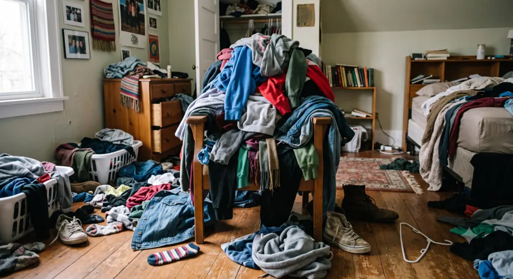 Um cabide, para a roupa sair da cadeira do quarto