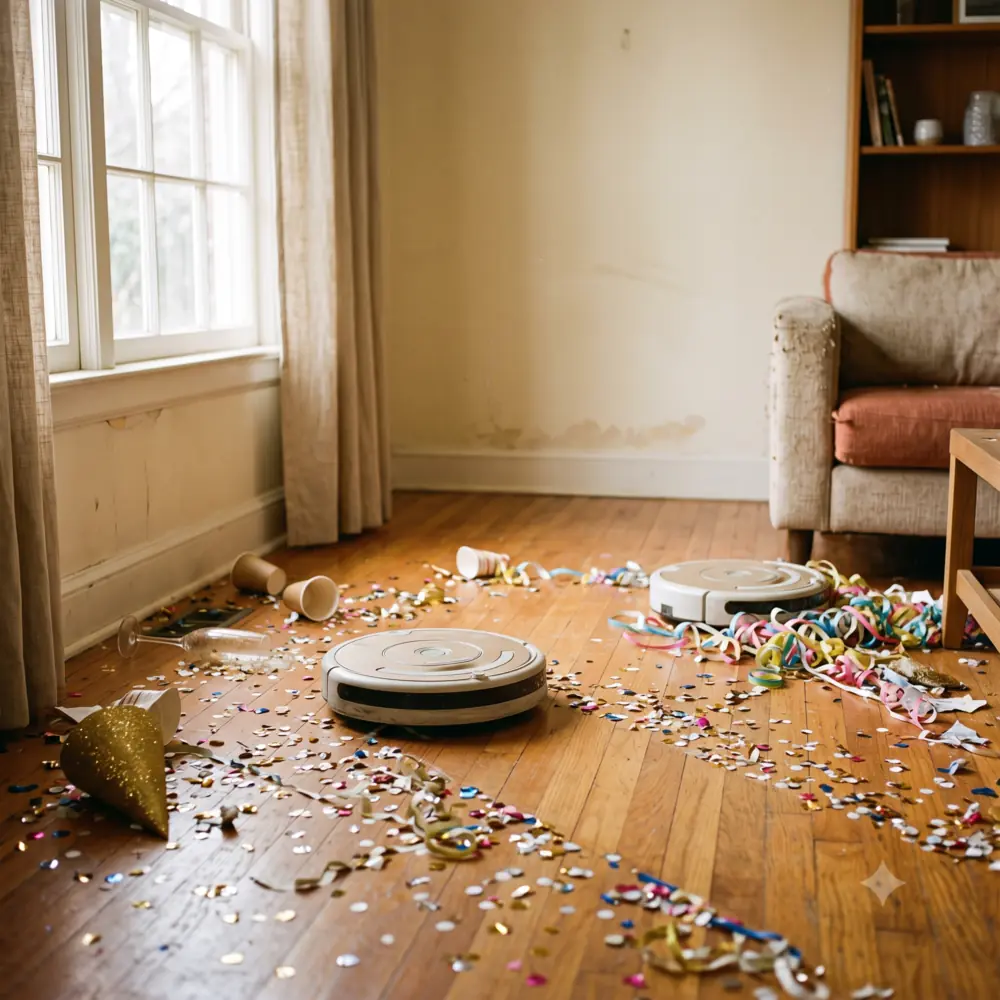 A faxina do dia depois da festa